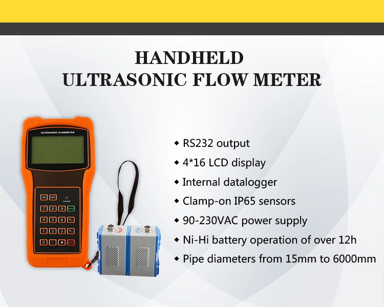 Smart Portable Outside Clamping Handheld Wastewater Sea Water Flow Meter