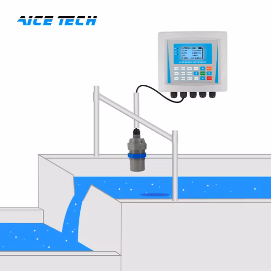Ультразвуковое измерение уровня воды Aice Tech Встроенный расходомер для сточных вод с открытым каналом
